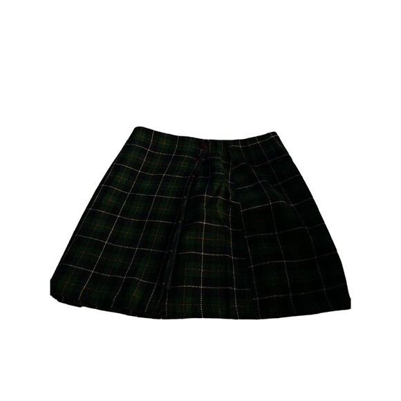 35th & 10th Womens Sz M Mini Button Skirt Green Plaid Flannel Flat Front - Picture 1 of 6